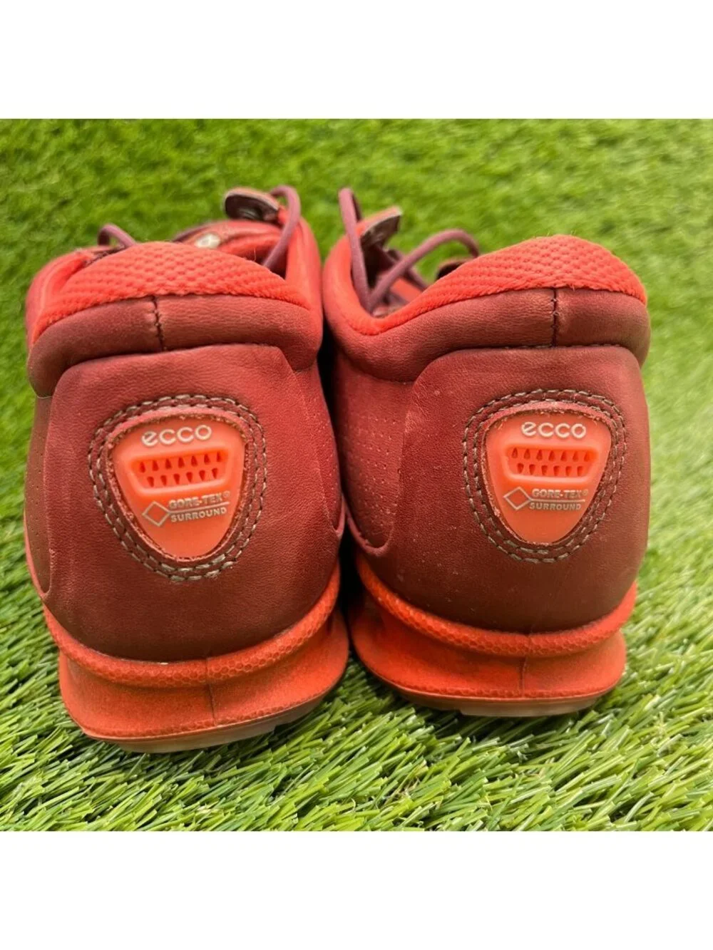 ECCO Cool GTX Womens Size 9 Red Orange Athletic Leather Lace Up Goretex Shoes
